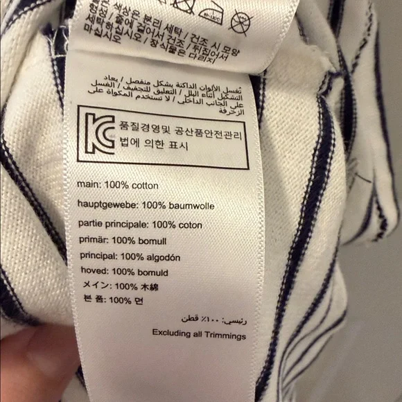 Joules White and Navy Dress with Embroidery Bees - Picture 7 of 9